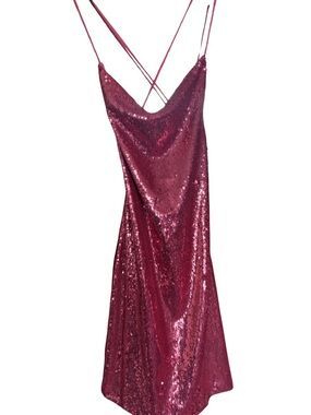 Sequin Slip Dress in Pink